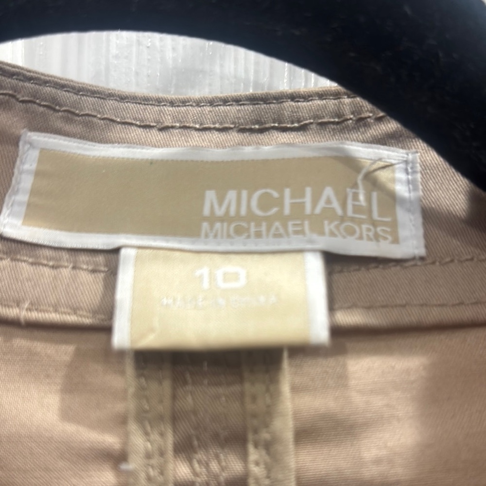 Michael Kors Tan Blazer with Stand-Up Collar. - Picture 2 of 7